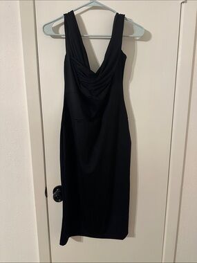 Black Cowl Neck Sleeveless Mini Dress